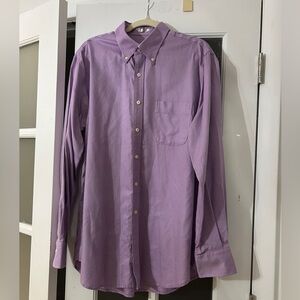 purple gingham button-down shirt men's large Peter Millar Nanoluxe EasyCare